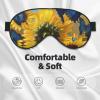 Yellow Sunflowers with Blue Butterflies Printed Sleep Mask for Women Men Light Blocking Eye Mask Soft Breathable Eye Cover view 3