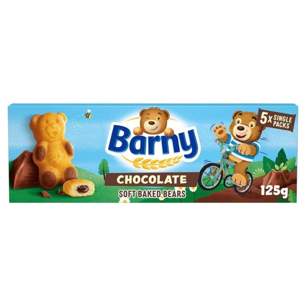 Chocolate Soft Baked Bears Biscuits Multipack x5 125g (Pack Of 2) Tasty And Twisty Delicious Treat Gift Hamper, Christmas,Birthday,Easter