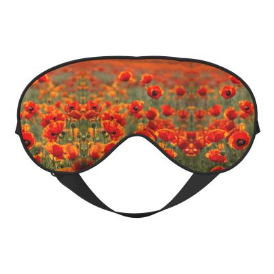 Poppy Print Double Sided Eye Mask Soft Eye Protection for Travel Night Sleep Mask for Men Women