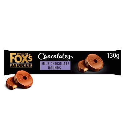 Biscuits Chocolatey Milk Chocolate Rounds 130g (Pack Of 6) "Indulgence in every bite, a moment of pure decadence"