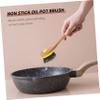 MOLUCKFU Wood Long Handle Pot Brush for Kitchen Cleaning Ergonomic Handle and Efficient Cleaning, Suitable for Bowls and Dishes, Non-stick Oil Brush for Pots and Cookware view 4