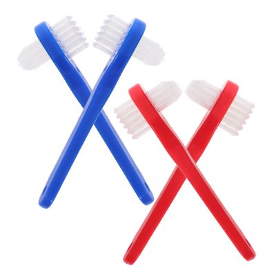 ARTSEWPLY 4pcs Denture Cleaning Brush Set Small Portable Toothbrush Double Sided Soft Bristles Gentle Cleaning for Travel