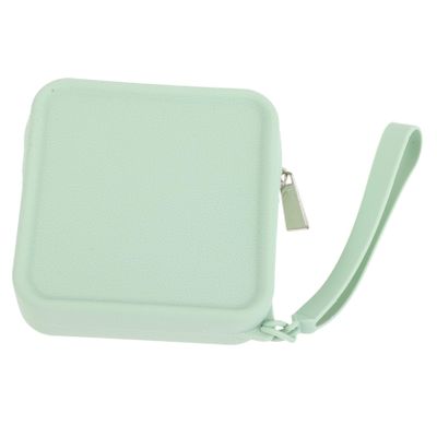 TOVINANNA Silicone Sanitary Pad Storage Bag Lightweight Reusable Pouch with Zipper Closure, Portable Compact Tampon Case Light Green for Travel for Purse
