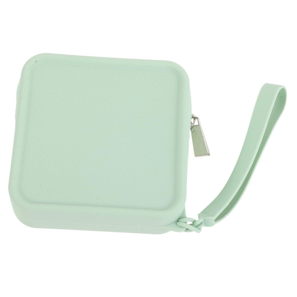 TOVINANNA Silicone Sanitary Pad Storage Bag Lightweight Reusable Pouch with Zipper Closure, Portable Compact Tampon Case Light Green for Travel for Purse