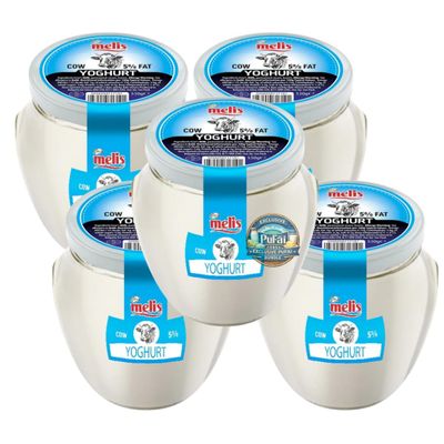 PUFAI Bundle Yoghurt Cow 5% Fat 530g x5 Creamy Yogurt, Smooth Texture, Breakfast & Cooking Use