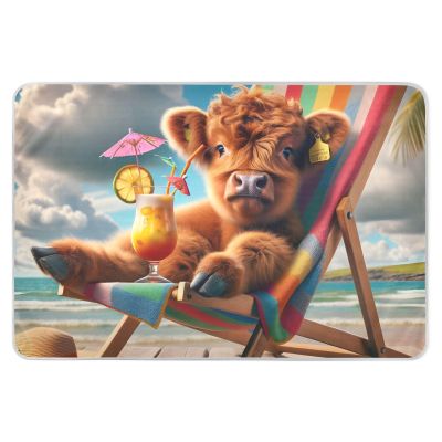 Beach Cow Sunset Washable Bed Pads, 3-Layer Leak Proof Pee Pads 34" x 52"