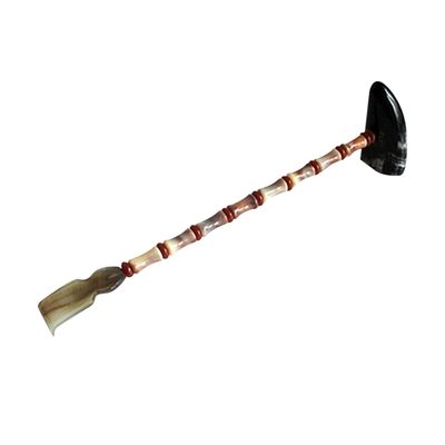 Healeved Natural Ox Horn Massage Hammer for Neck and Waist, Portable Handmade Back Massager Tool to Improve System, Gift for Relaxation and Pain Relief Random Color