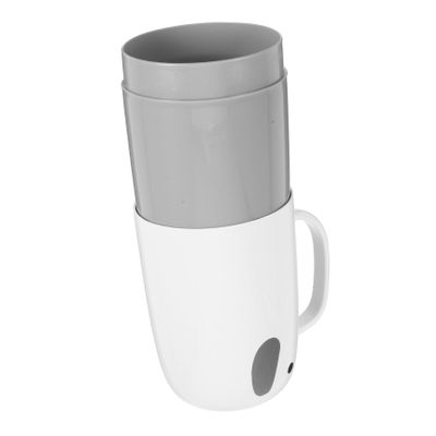 Baluue Toothbrush Barrel Storage Box Portable Travel Case White and Gray Large Capacity Toothbrush Holder for Travel Dental Kit