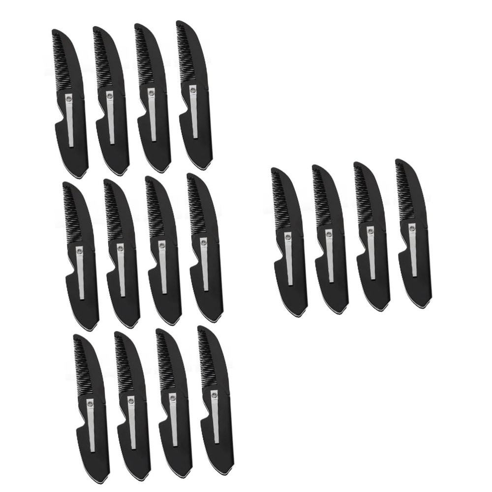 Baluue 16pcs Folding Beard Comb Household Hair Combs Pocket Mustache Brush Beard Hair Tools