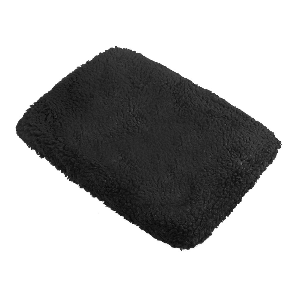 Knee Scooter Pad Cover - Soft Plush Adult Sheepskin Memory Foam Cushion, Walker Accessory for Knee Roller, Padded Accessories Leg Cart Improves Comfort with Injury, Universal Fit (Black)