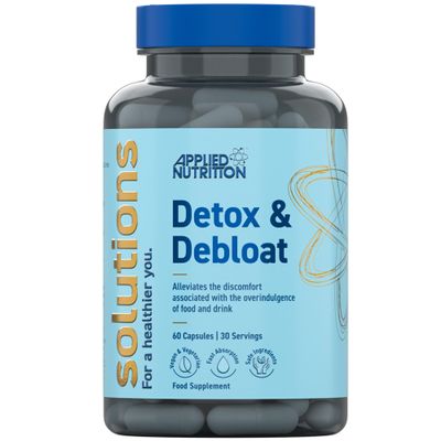 Applied Nutrition - Solutions - Detox & Debloat - Vegan Capsules with Activated Charcoal, Milk Thistle & Dandelion Root Extract Reduces Bloating & Supports Liver Health (60 Capsules 30 Servings)