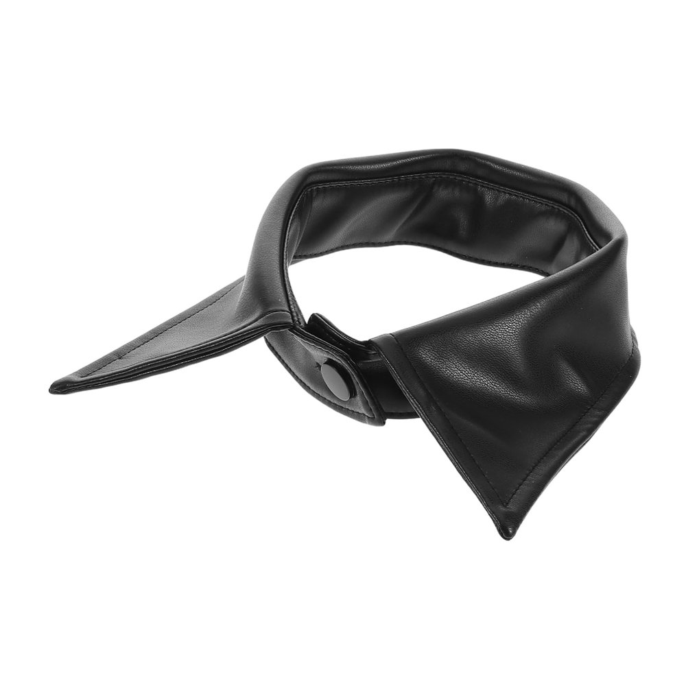 Detachable Collar Women PU Faux Collar for Shirts Sweaters Black