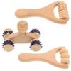 Wooden Massage Tool 3pcs Round Beige Portable Manual Roller view 1