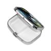 Fierce Animals in Jungle Rivers Travel-Friendly Pill Box - Portable Square Organizer with Compartments for Medicines, Vitamins, and Supplements, Durable Metal Design. view 2
