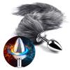 F1P-Sparkling Stainless Steel Toy Fox Tail Training Kit Plug with Comfortable for Couple Women Men Beginner Play (Gray) view 2