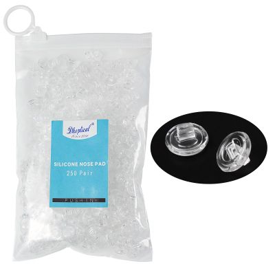 (250 Pair) Eyeglasses Nose Pad Silicone Soft Circular Desigh Push in and Screw in Different Size by Dhoptical (Push in 250 Pair, 9MM)