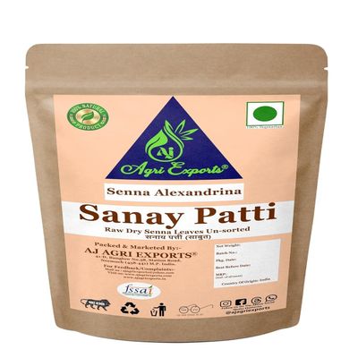 Senna Leaves - Sanay Leaves -Sanay Patti - Sonamukhi Patti - Sona Patta - Senna Patti - Sanaay - Svarnapatri - Indian Senna Leaves Dry - Senna Alexandrina (400GM)
