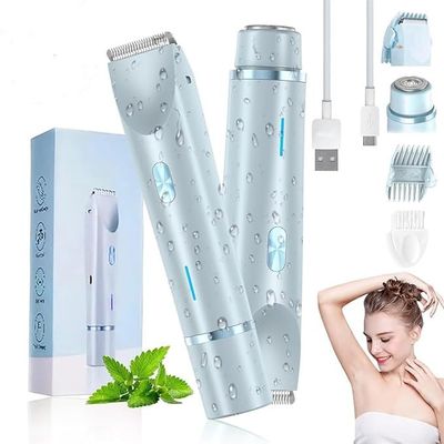 Ezme Razor,The Trimmie 2.0 by Ezme,Upgrade Womens Razors for Shaving Pubic Hair, 2 in 1 Electric Shaver Razors,Ezme Bikini Trimmer,Waterproof Electric Bikini Trimmer for Women (Blue)
