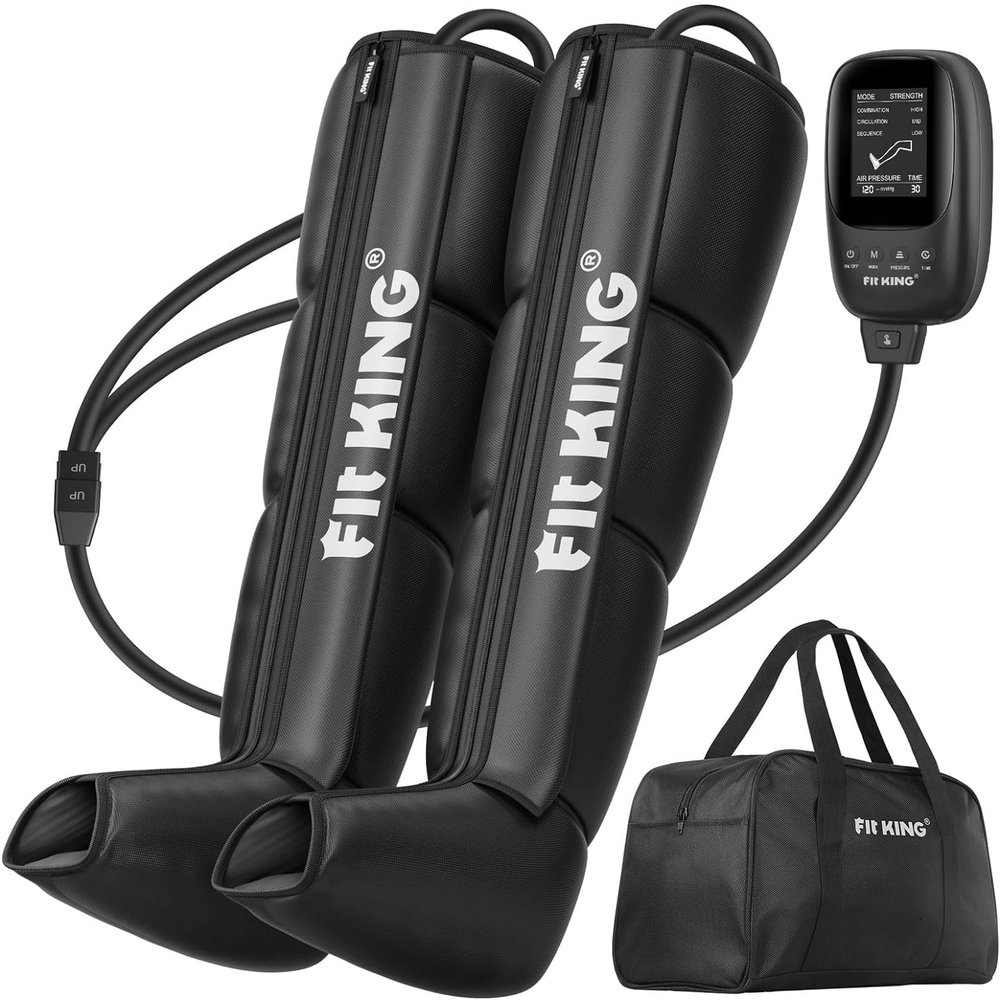 FIT KING Leg Massager, Recovery System Compression Boots Leg Massagers for Pain and Circulation Relaxing Foot Calf & Thigh Pressure Massage Machine Enhance Sports Performance (Large)