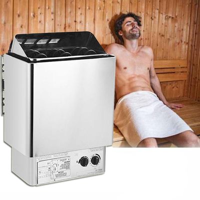 4.5KW- 9KW Electric Sauna Heater, Stainless Steel Sauna Heating Stove with Internal Controller, Wet and Dry Bath Sauna Box Sauna Room Equipment for Home Hotel Spa Shower Steam Room,4.5KW
