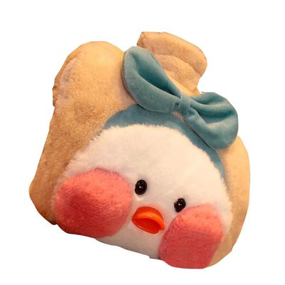 Hot Water Bottle with Cover, 1200ML Hot Water Bag for Hot and Cold Compress, Hand Feet Warmer for Winter Rabbit-Bright Blue