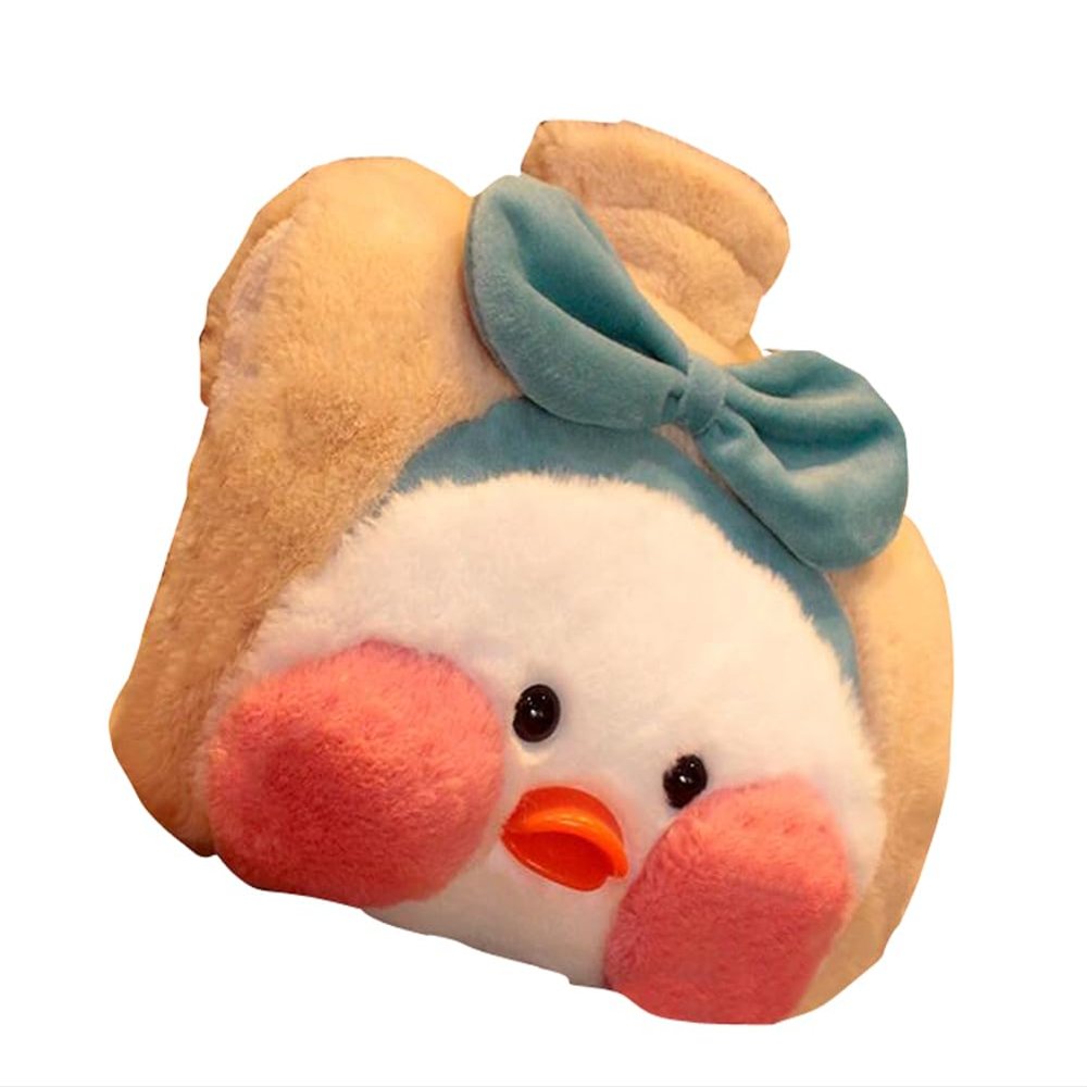 Hot Water Bottle with Cover, 1200ML Hot Water Bag for Hot and Cold Compress, Hand Feet Warmer for Winter Rabbit-Bright Blue