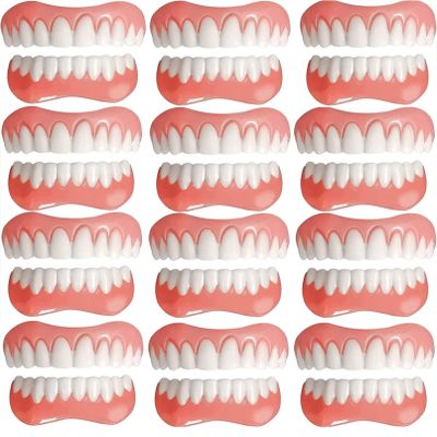 False teeth, Dentures Veneer Natural Instant Veneers Tooth Teeth Top Bottom False Teeth Men and Women,12pcs
