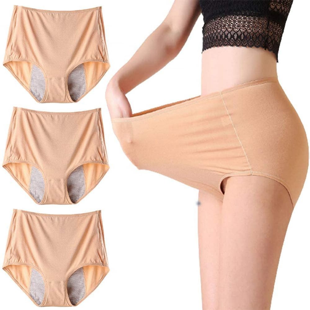 LBJDJYB 3 Pack Leak Proof Protective Panties, Leak Proof Menstrual Panties Physiological Pants for Women, Washable Reusable Absorbenct Urinary Incontinence Underwear