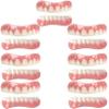 False teeth, False Teeth Reusable Nature Smile Dentures Detachable Top and Bottom Silica Gel Veneer Dentures for Men and Women,7pair view 1