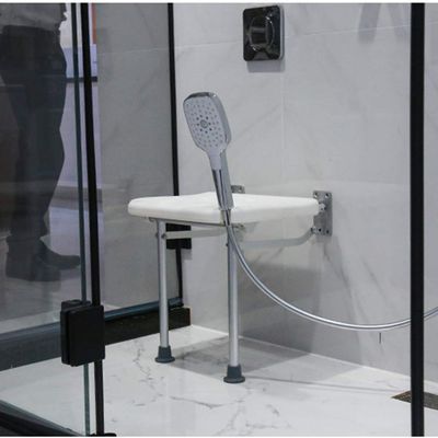 SXTYFBB Shower Stool Bath Seats Shower Chairs for Seniors, Folding Shower Seat, Bathroom Folding Seat with Leaking Hole/White