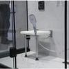 SXTYFBB Shower Stool Bath Seats Shower Chairs for Seniors, Folding Shower Seat, Bathroom Folding Seat with Leaking Hole/White view 1