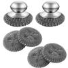 8-Piece Set Stainless Steel Scrubber, Steel Wool Scrubber, Stainless Steel Scrubber with Handle, for scrubbing Tough Stains on cast Iron, Pans, pots, stoves, Grills, Sinks (2 scrubbers + 6 Pads) view 1