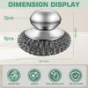 8-Piece Set Stainless Steel Scrubber, Steel Wool Scrubber, Stainless Steel Scrubber with Handle, for scrubbing Tough Stains on cast Iron, Pans, pots, stoves, Grills, Sinks (2 scrubbers + 6 Pads) view 2
