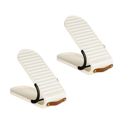 Multipurpose 2 Piece Shoe Storage Solution Rack with 3 Height Adjustable Design, Portable and Organized Shoe Display
