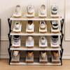 Multipurpose 2 Piece Shoe Storage Solution Rack with 3 Height Adjustable Design, Portable and Organized Shoe Display view 2