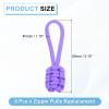 sourcing map 8Pcs Zipper Pulls Replacement, 80 x 3mm Polypropylene Extender Rope Zipper Heads for Jackets, Bags, Backpacks, and DIY Projects, Violet view 2