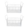 Pack of 2 Freezer Wire Organiser, Storage Basket for Refrigerator Storage, Steel Wire, Large Capacity, Freezer Basket with Handle view 1