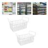 Pack of 2 Freezer Wire Organiser, Storage Basket for Refrigerator Storage, Steel Wire, Large Capacity, Freezer Basket with Handle view 3