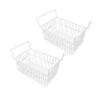 Pack of 2 Freezer Wire Organiser, Storage Basket for Refrigerator Storage, Steel Wire, Large Capacity, Freezer Basket with Handle view 4