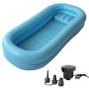 Bedside Shower Inflatable Bathtub Kit for Disabled Older People - Portable Tub with Electric Air Pump and Water Bag, Full Body Bed Bath Water Basin for Elderly view 1