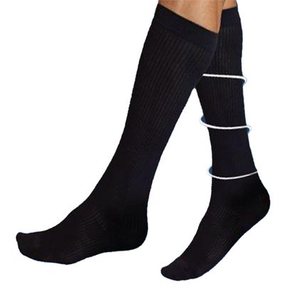Cotton Rich Knee High Compression Socks for Men 15-20 mmHg, Comfort Top Gents Energising Work and Travel Flight Socks for men, Improves Blood Flow & Circulation (Black, S)