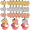 24 Pcs Happy Mother's Day Cupcake Toppers Acrylic Cake Disc Mirror Heart Cake Engraved Topper Cake Toppers Cupcake Picks Decorations for Mother's Day Party Baking Dessert Decor (Gold) view 1