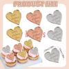 24 Pcs Happy Mother's Day Cupcake Toppers Acrylic Cake Disc Mirror Heart Cake Engraved Topper Cake Toppers Cupcake Picks Decorations for Mother's Day Party Baking Dessert Decor (Gold) view 2