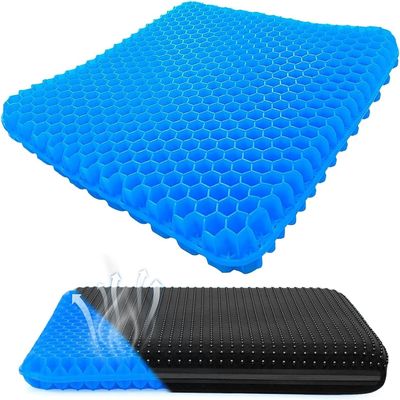 "JiYiBei Large Gel Seat Cushion,Double Thick Soft Sitter Cushion,Honeycomb Design Seat CushionGel Orthopaedic Ergonomic Cushions for Car Office Home Wheelchair&Chair"
