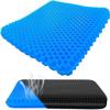 "JiYiBei Large Gel Seat Cushion,Double Thick Soft Sitter Cushion,Honeycomb Design Seat CushionGel Orthopaedic Ergonomic Cushions for Car Office Home Wheelchair&Chair" view 1
