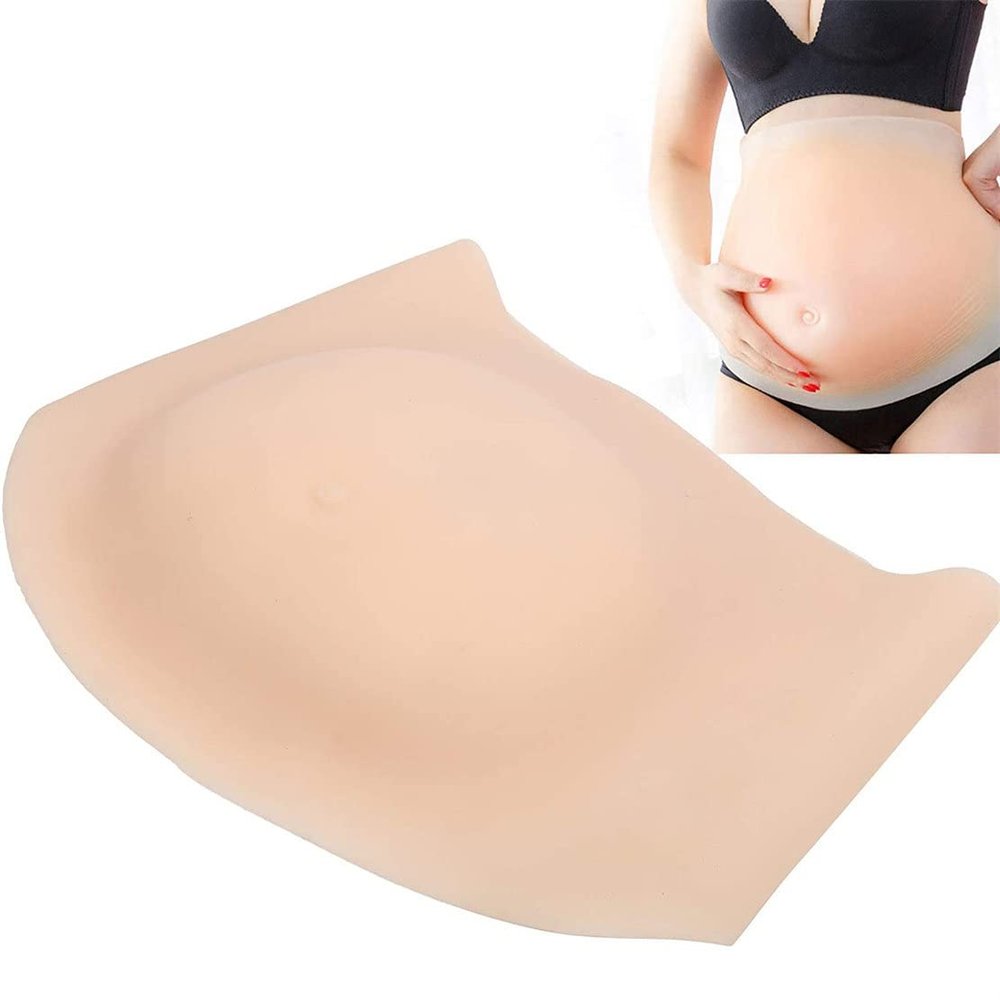 HQYMXYGEUR Silicone Realistic Artificial Fake Belly Simulation Fake Pregnant Belly,Real Feel Soft Silicone False Tummy Bump,AntiShake Fake Belly Props for Actor Performance Photography,4-5months