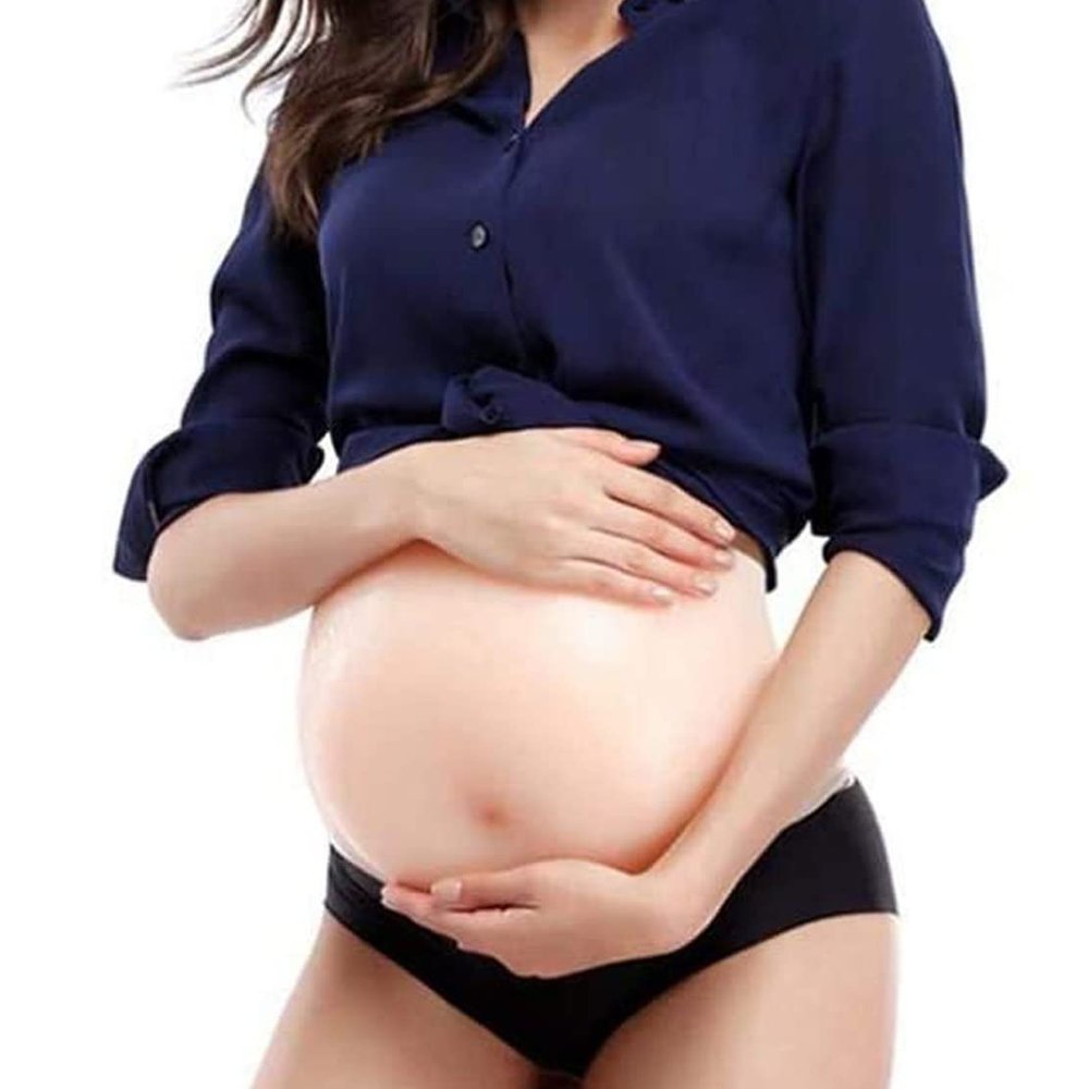 HQYMXYGEUR Silicone Artificial Fake Belly,Fake Pregnant Belly False Tummy Bump Silicone,Realistic Bump Tummy Great For Film Props Spoof Costume Cosplay(6monthstwins)