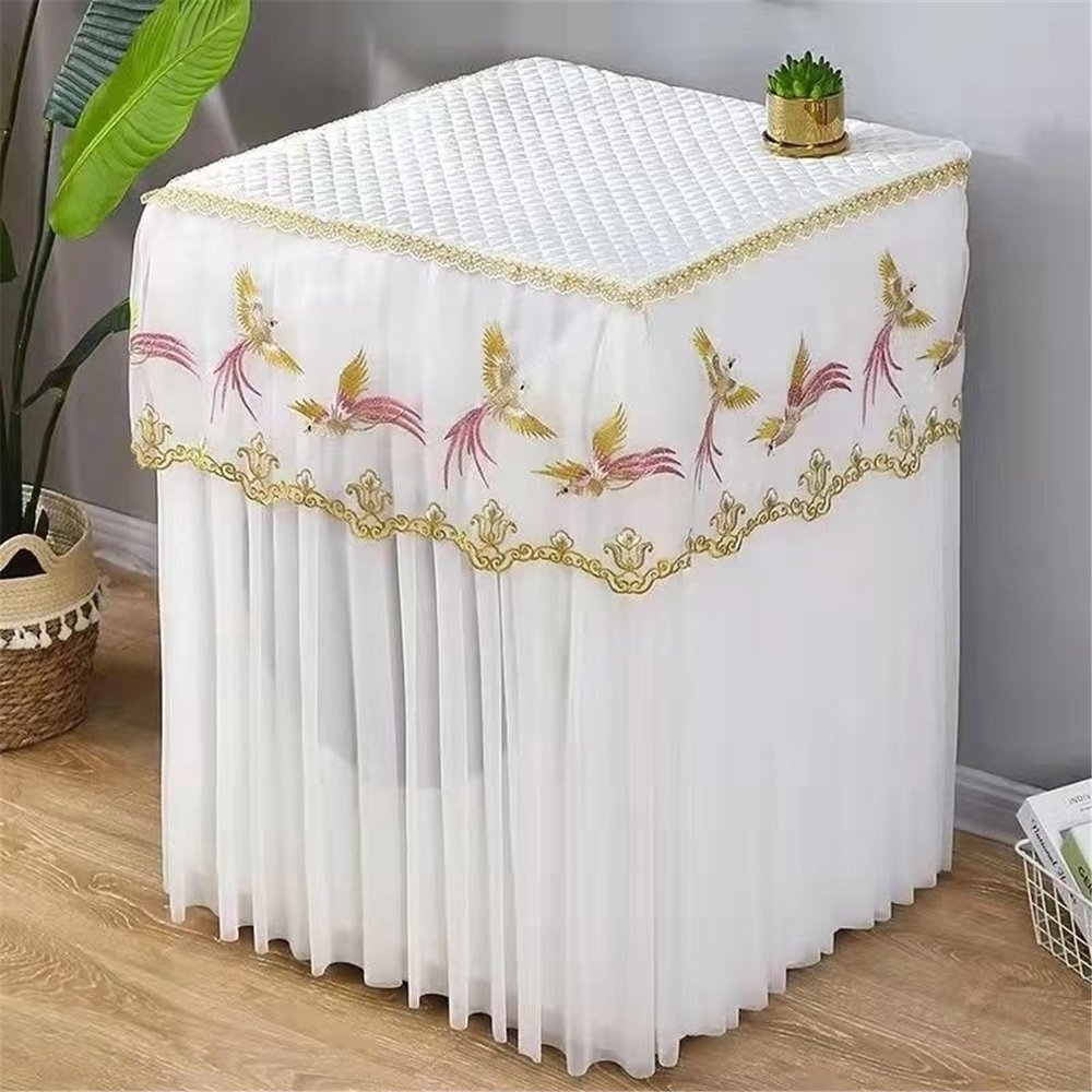 BAMFY Lace Washing Washer Cover Cloth Home Decoration Protector Washer and Dryer Covers for The Top Full-Automatic Cloth Dust Cover Front Door(60x65x80cm,H)