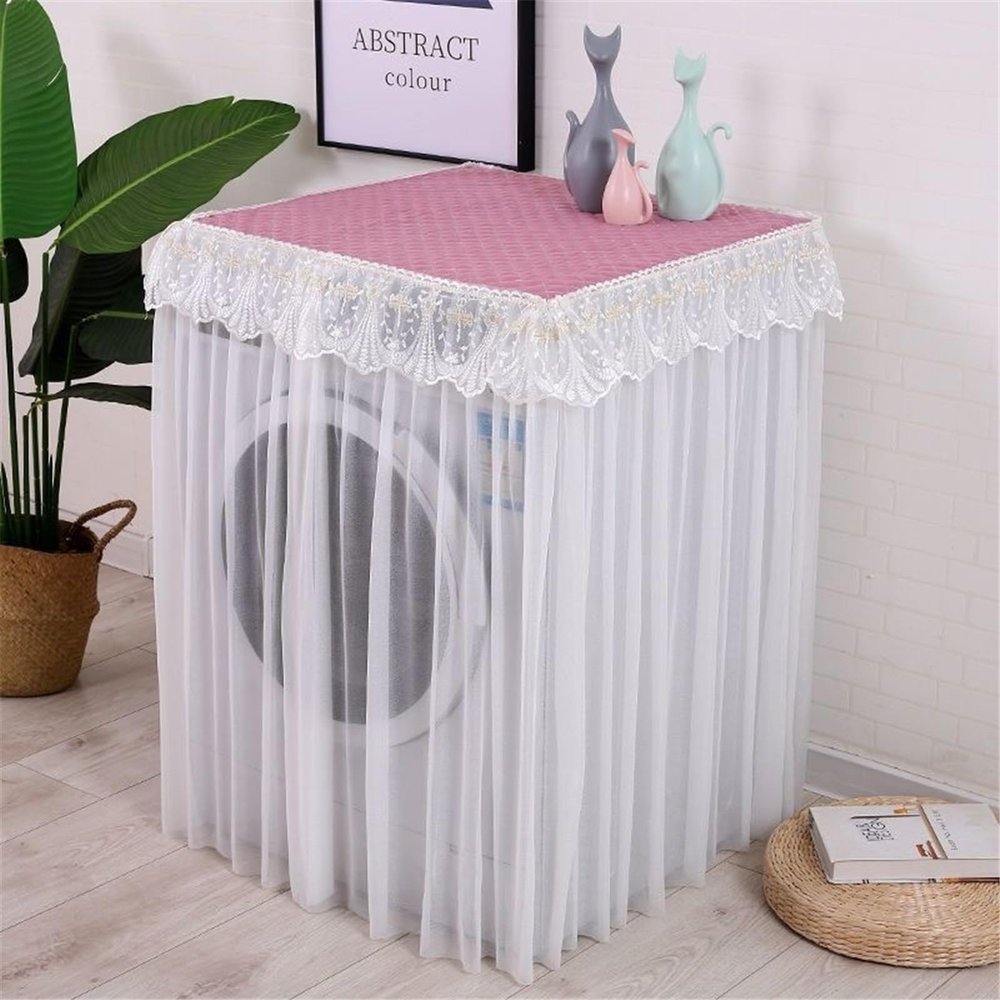 BAMFY Lace Washing Washer Cover Cloth Home Decoration Protector Washer and Dryer Covers for The Top Full-Automatic Cloth Dust Cover Front Door(60x60x85cm,A)