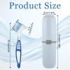 2 PCS Denture Brush, Retainer Brush Denture Toothbrush with Rubber Anti-Slip Handle, False Teeth Care with Carrying Case, Denture Brushes for Cleaning False Teeth Maintenance view 2